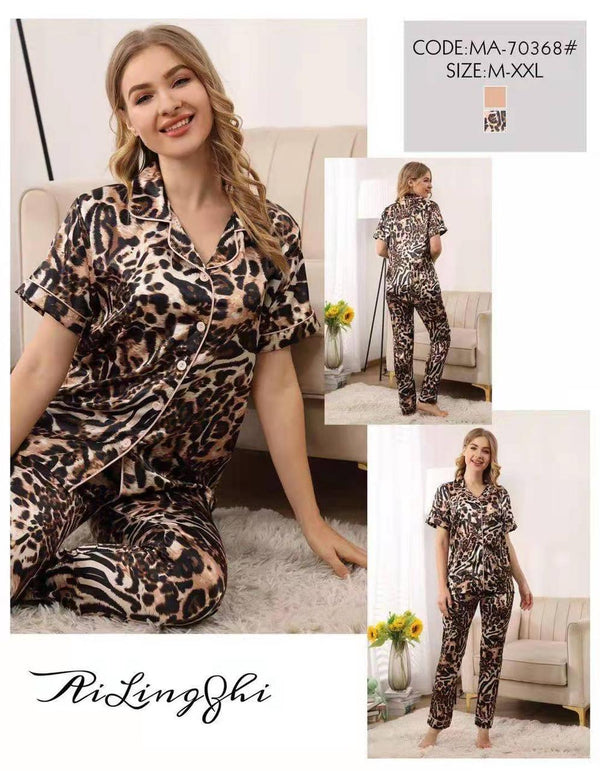 Women Cheetah Printed Night Suit - (70368)